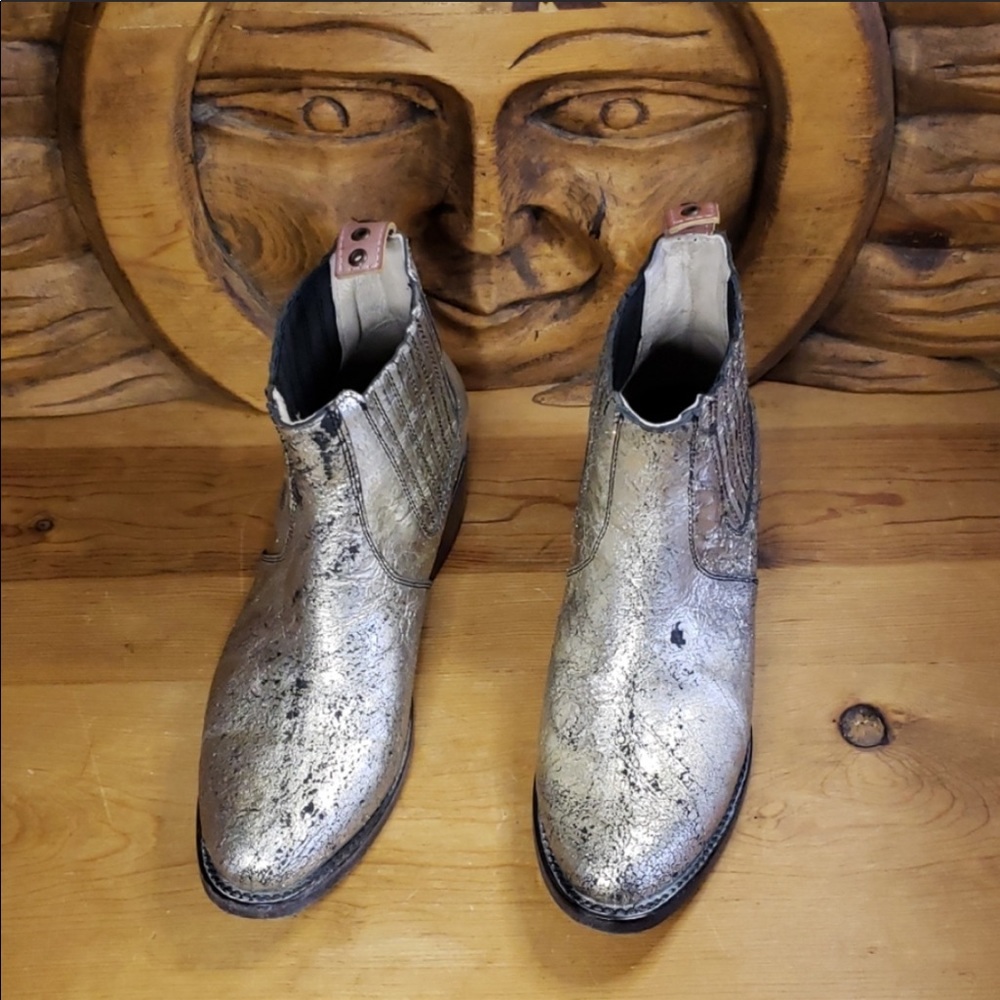 Freebird Salamanca Gold Metallic Ankle Boots 8